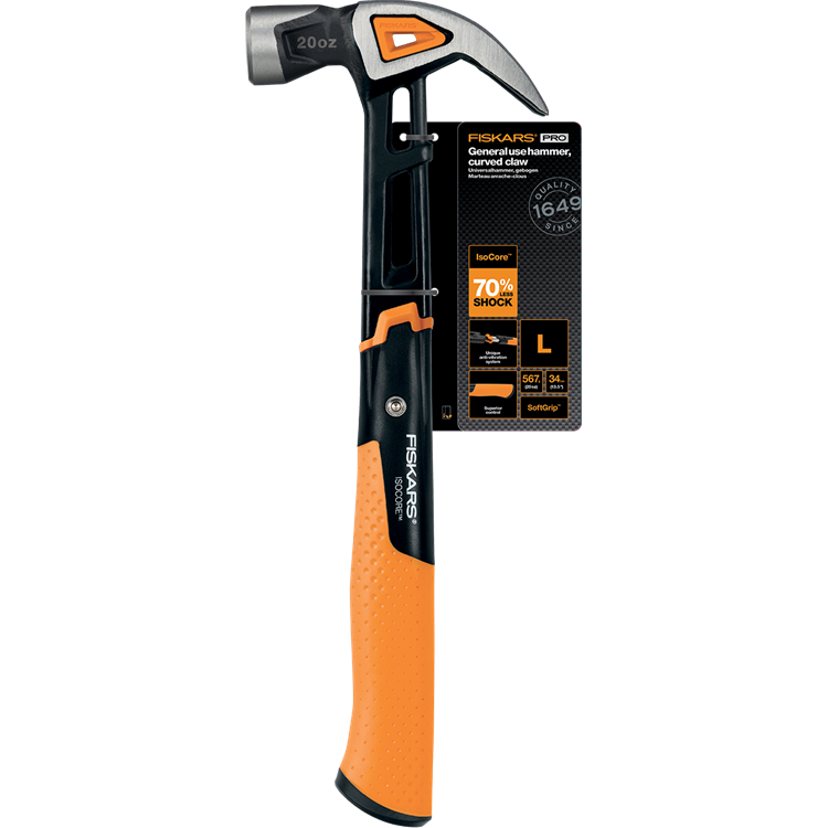Fiskars isocore marteau à griffes l, courbé