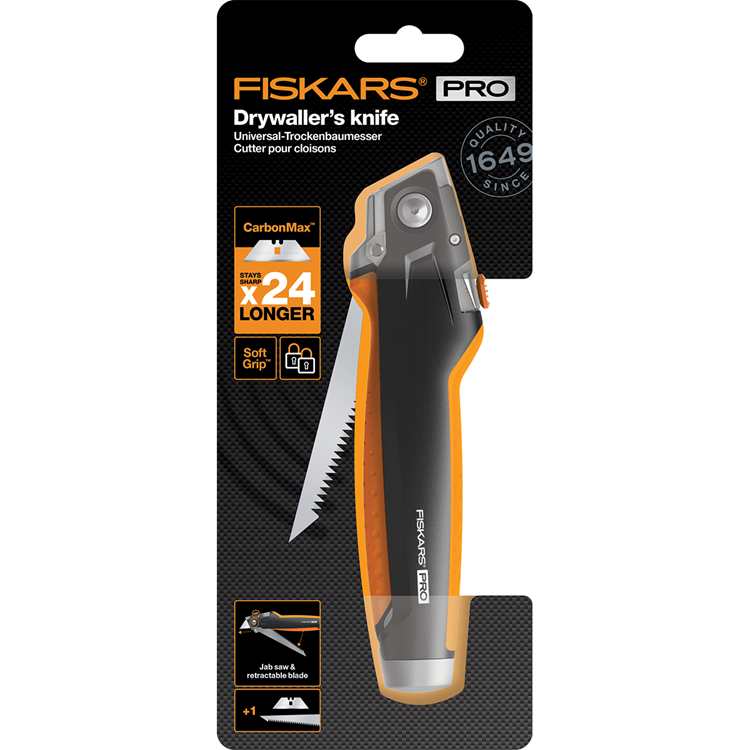 Couteau à plaques de plâtre Fiskars carbonmax