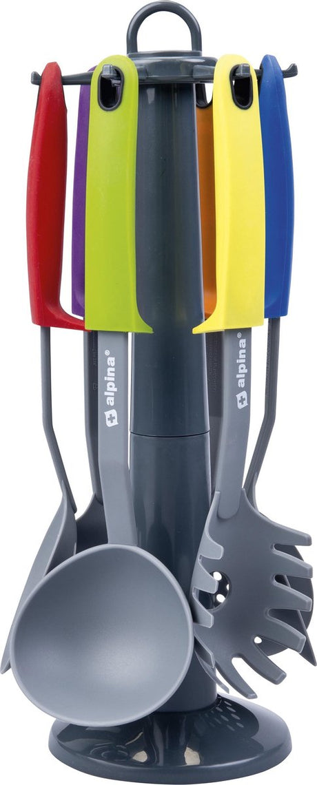 Alpina ustensiles de cuisine batterie de cuisine sur support 7 pièces