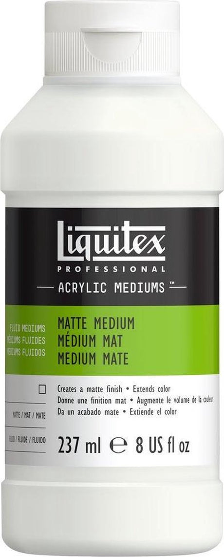 Liquitex 5108 médium mat professionnel 237ml – médium liquide acrylique, mat, transparent, flexible - médium mat