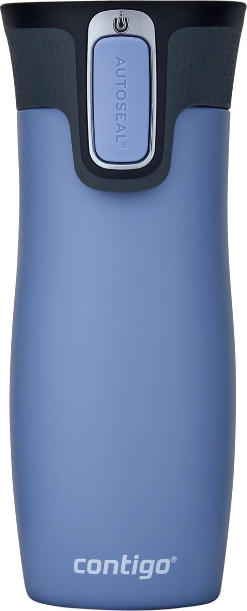 Tasse thermos Contigo West Loop à fermeture automatique, tasse isotherme en acier inoxydable, tasse à café à emporter, sans BPA, étanche, avec couvercle facile à nettoyer, garde au chaud jusqu'à 5 heures, 470 ml | comte gris