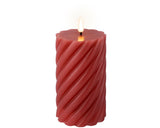 Lumineo Bougie LED flamme tourbillon rose foncé 15cm