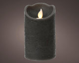 Lumineo Bougie ondulante LED cire anthracite h12,5cm