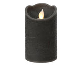Lumineo Bougie ondulante LED cire anthracite h12,5cm