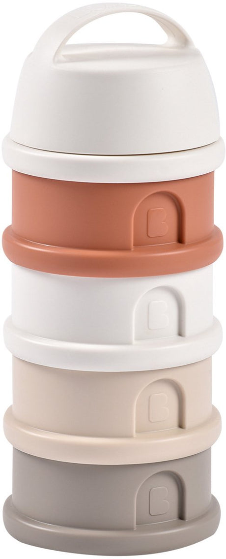 Tour à lait Béaba - boîtes doseuses de lait en poudre pour bébé - tour à lait en poudre 4 couches - récipients de conservation des aliments pour bébé - tour à poudre sans BPA - gris terre cuite