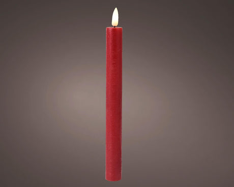 Lumineo set de bougies de table flamme LED 24cm rouge 2 pièces