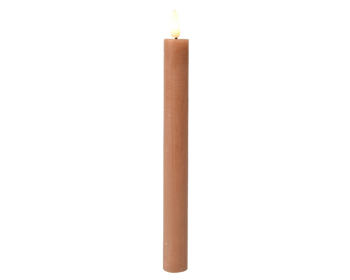 Set de bougies à LED Lumineo Dinnerkaars 24 cm brun, 2 pièces
