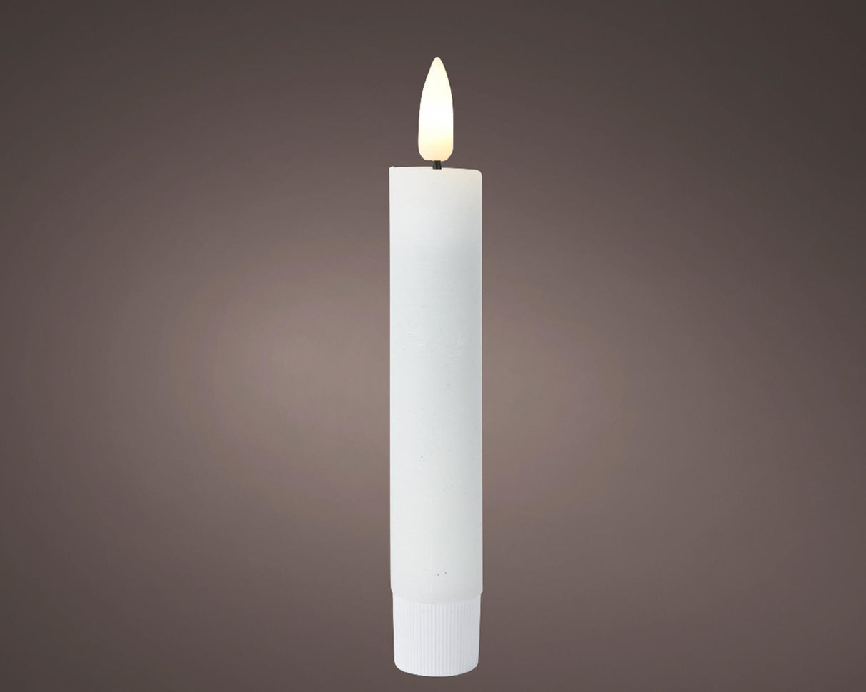 Lumineo set de bougies de table flamme LED 16cm blanc 2 pièces