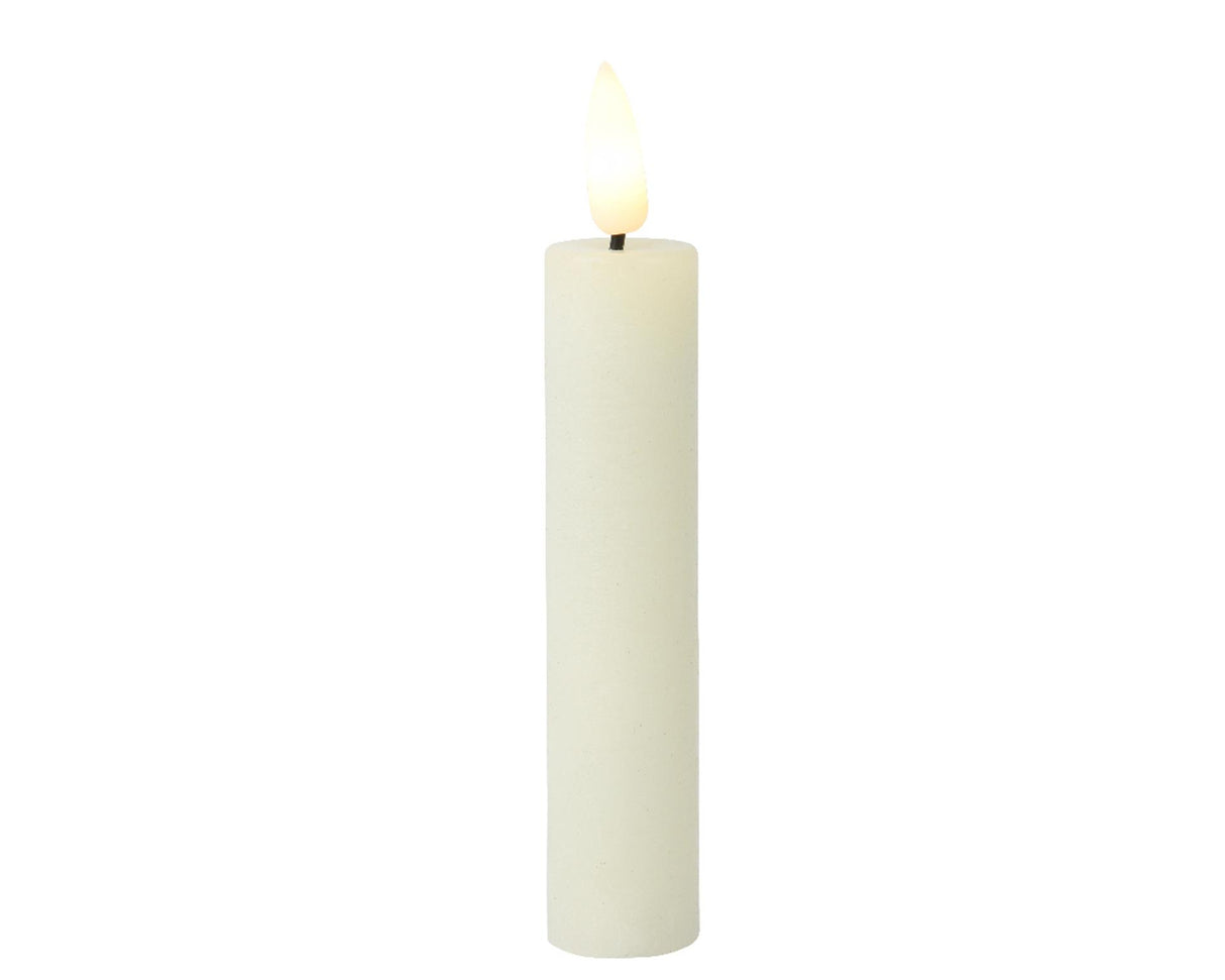 Set de bougies LED Lumineo, flamme artificielle 16 cm, crème, 2 pièces