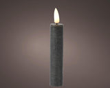 Lumineo set de bougies de table flamme LED 16cm gris 2 pièces