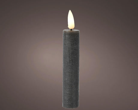 Lumineo set de bougies de table flamme LED 16cm gris 2 pièces