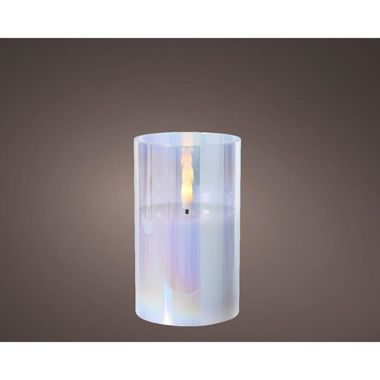 Bougie Lumineo LED en verre irisé 12,5cm