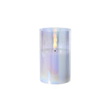Bougie Lumineo LED en verre irisé 12,5cm