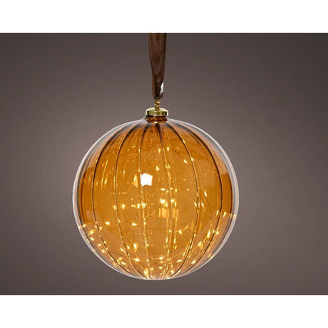 Lumineo boule LED verre dia 10cm marron blanc chaud