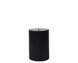 Bougie Lumineo led flamme nervurée h13cm noir