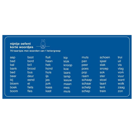 Cartes d'entraînement de Central Book House Miffy pratique des mots courts