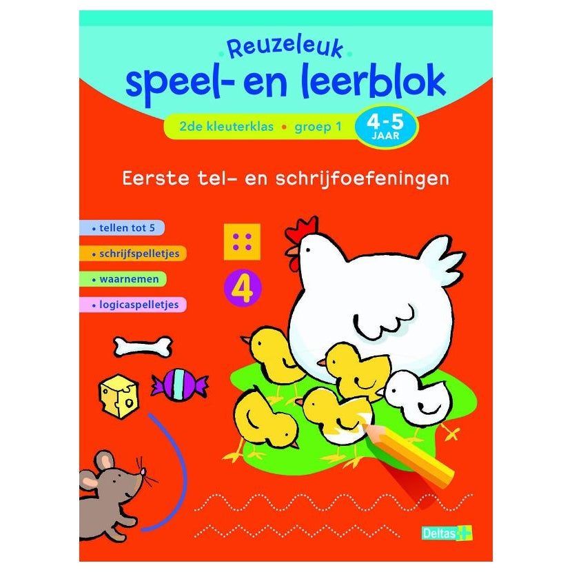 Reuzeleuk speel- en leerblok Eerste tel- en schrijfoefening