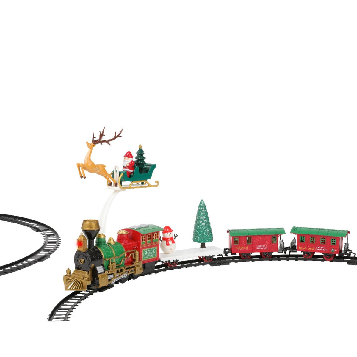 Train de Noël Decoris 90x90cm sur batterie avec éclairage
