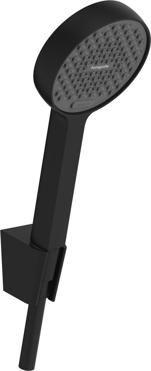 Hansgrohe activatera s - set de douche - économie d'eau ecosmart - commande à bouton de sélection - 95 mm - 2 fonctions de pulvérisation - avec flexible de douche 160 cm - noir mat