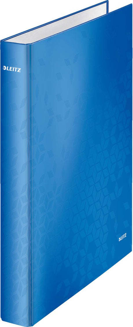 Classeur à anneaux laminé Leitz wow - 4 anneaux - largeur de dos 40 mm - bleu