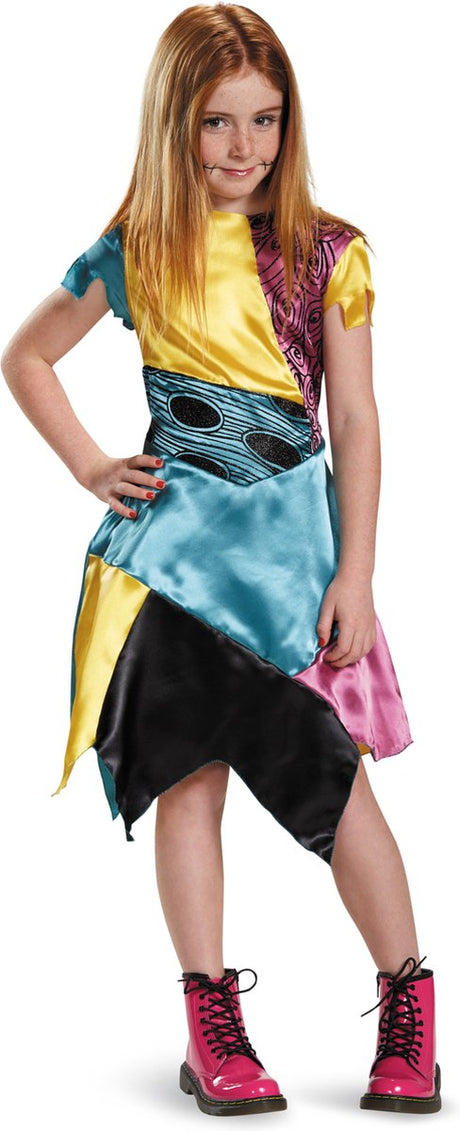 Déguisement Disney - L'étrange Noël de Monsieur Jack, robe Sally classique, taille m (7-8 ans), fille