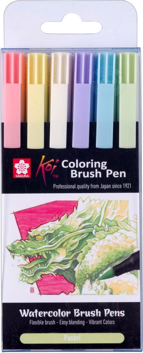 Ensemble de stylos pinceaux Sakura couleurs pastel - marqueurs créatifs pour dessiner et colorier.