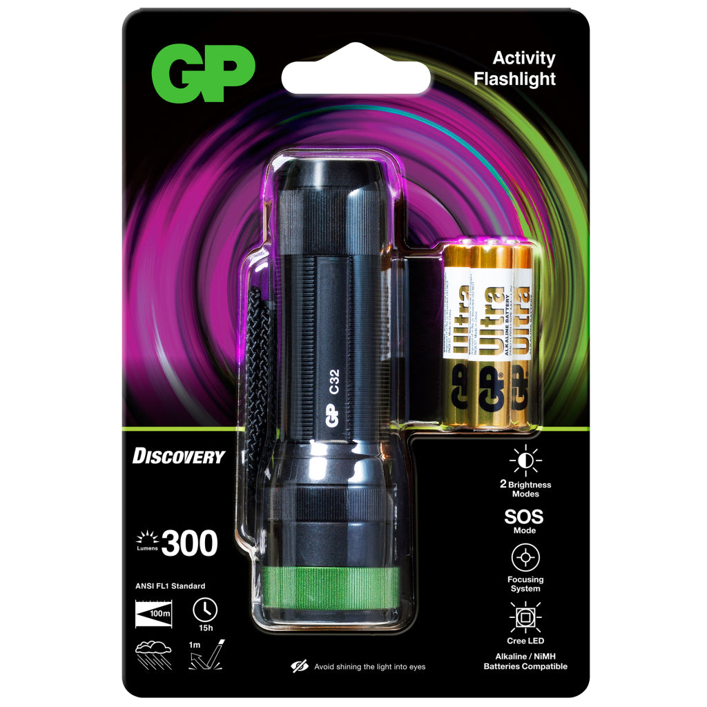 GP lommelykt 3x AAA 300 lumen