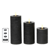 Lumineo LED set de bougies cire 3 pièces gris