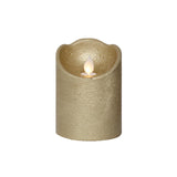 Lumineo LED bougie ondulante cire or ø7,5xh10cm