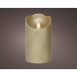 Lumineo LED bougie ondulante cire or ø7,5xh12,5cm