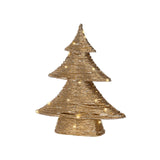 Lumineo Sapin de Noël doré LED 10x34x40cm