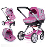 Poussette de poupée Manhattan 4 en 1 Basic icoo rose noir