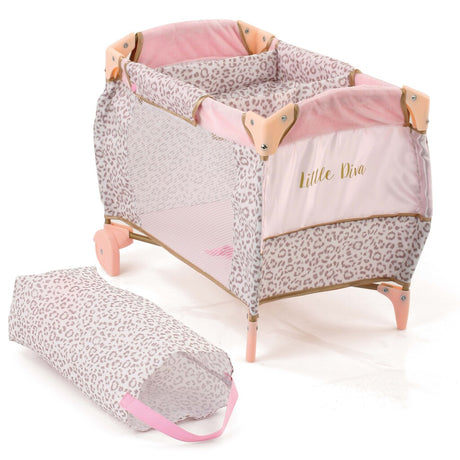 Lit de poupée pliable Basic Little Diva 41x28x12 cm or rose
