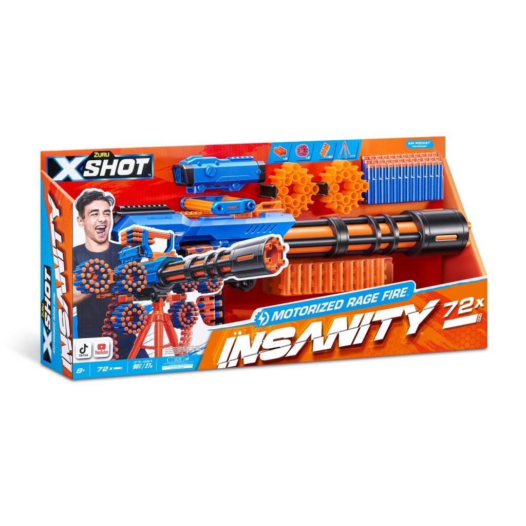 Zuru Zuru X-shot follia motorizzata rabbia blaster + 72 freccette