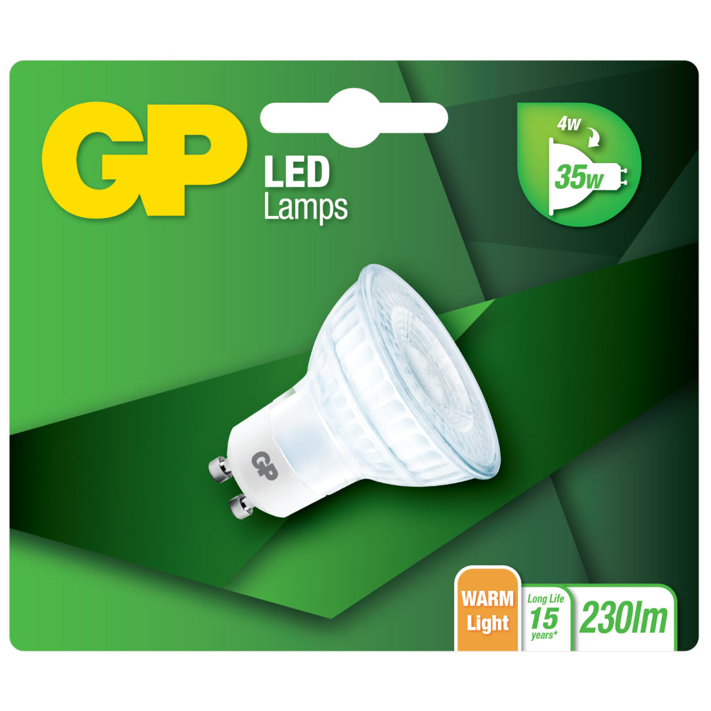 GP -lysbelysning LED GU10 reflekterer. 4W GU10