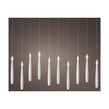 Ensemble de bougies LED Lumineo 10 pièces blanc ø1,5xh15cm