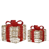 Coffret cadeau Lumineo LED avec nœud 2 pièces or