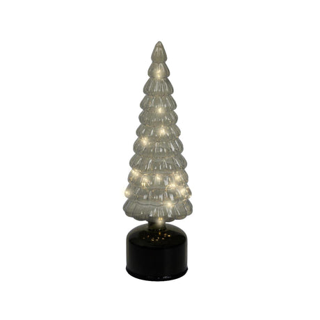 Lumineo Sapin de Noël LED verre rotatif ø10x34cm