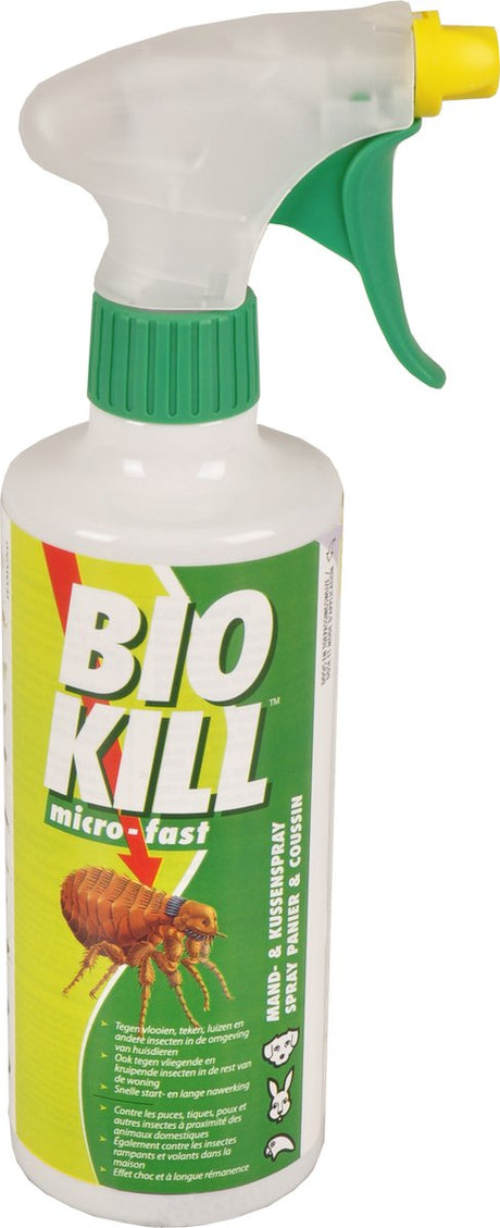 Spray anti-puces Flamingo - cleankill microfast spray 450ml - spray antiparasitaire - contre les puces - tiques - poux et acariens - pour meubles et tapis - ne pas utiliser sur les animaux - fabriqué en Europe