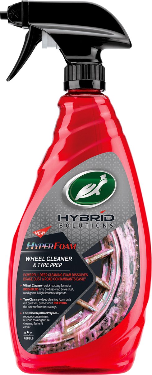 Turtle Wax HS Hyperfoam Nettoyant pour pneus de roue - Formule à réaction rapide - Rafraîchit les jantes - Dissout la poussière de frein, la saleté de la route et les légers dépôts de fer - 680 ml