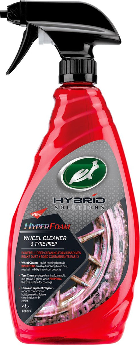 Turtle Wax HS Hyperfoam Nettoyant pour pneus de roue - Formule à réaction rapide - Rafraîchit les jantes - Dissout la poussière de frein, la saleté de la route et les légers dépôts de fer - 680 ml