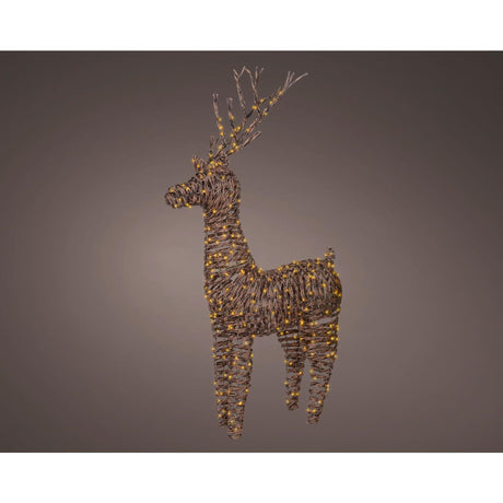 Lumineo renne led osier extérieur 24x60x104cm