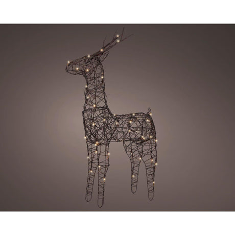 Lumineo renne led osier extérieur 19x50x85cm