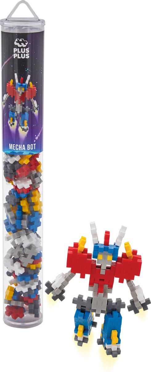 Kit de construction Plus-Plus Tube Mecha Bot 100 pièces - 4270 - jouets de construction - jouets de construction - ensemble avec blocs de construction - à partir de 5 ans