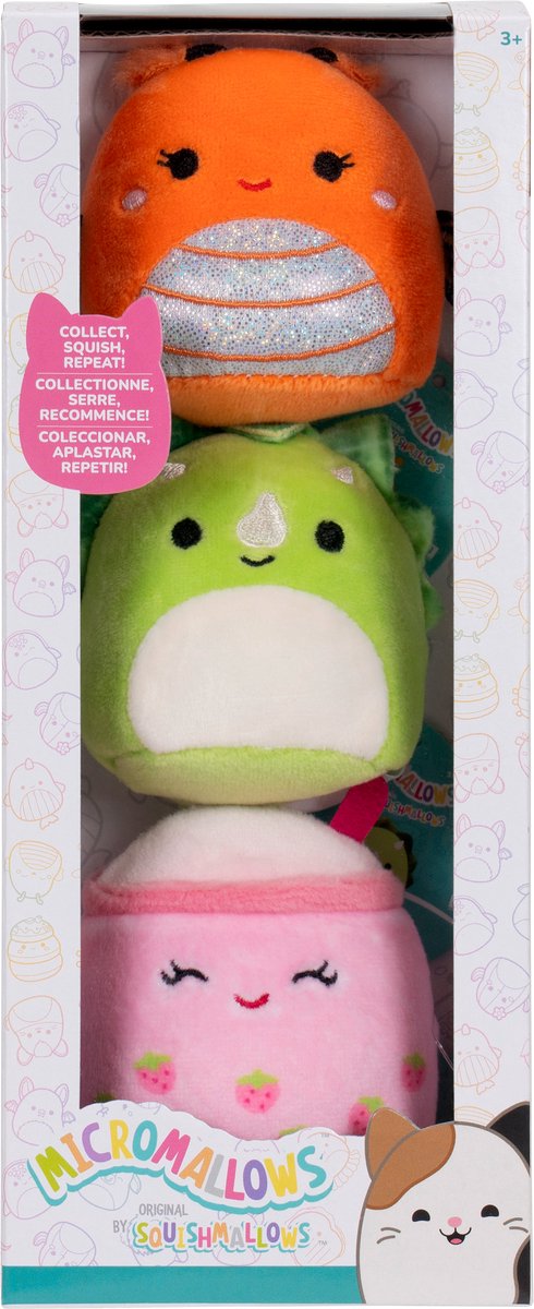 Peluche peluche Jazwares squishmallows - micromallows mony, tristan, victoria - 3 pcs.