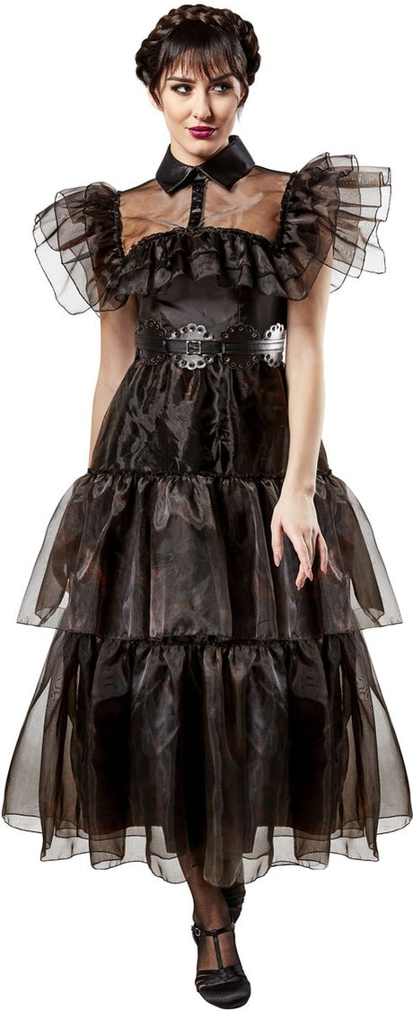 Rubies france rubis - robe de bal du mercredi adulte (taille s) - carnaval - costume addams du mercredi - robe du mercredi