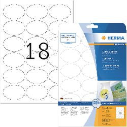 Étiquettes herma sans marque sans marque, meubles blancs retirés. 63,5x42,3 mm ovale a4