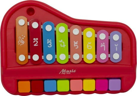 Xylophone musical d'introduction avec piano rouge