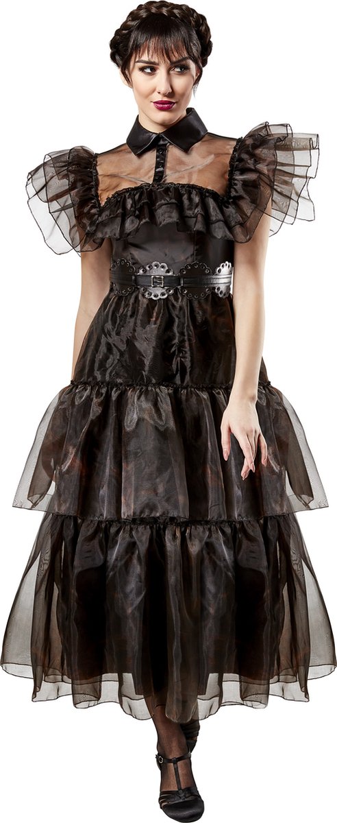 Rubies france rubis - robe de bal du mercredi adulte (taille m) - carnaval - costume addams du mercredi - robe du mercredi
