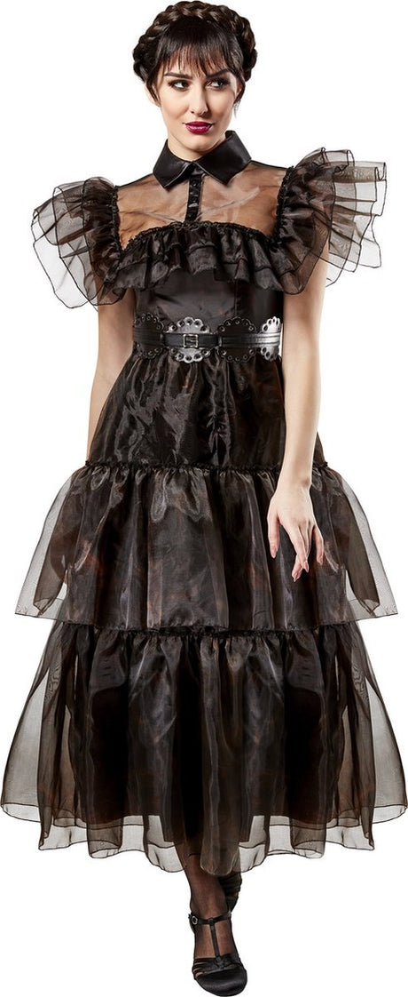 Rubies france rubis - robe de bal du mercredi adulte (taille m) - carnaval - costume addams du mercredi - robe du mercredi